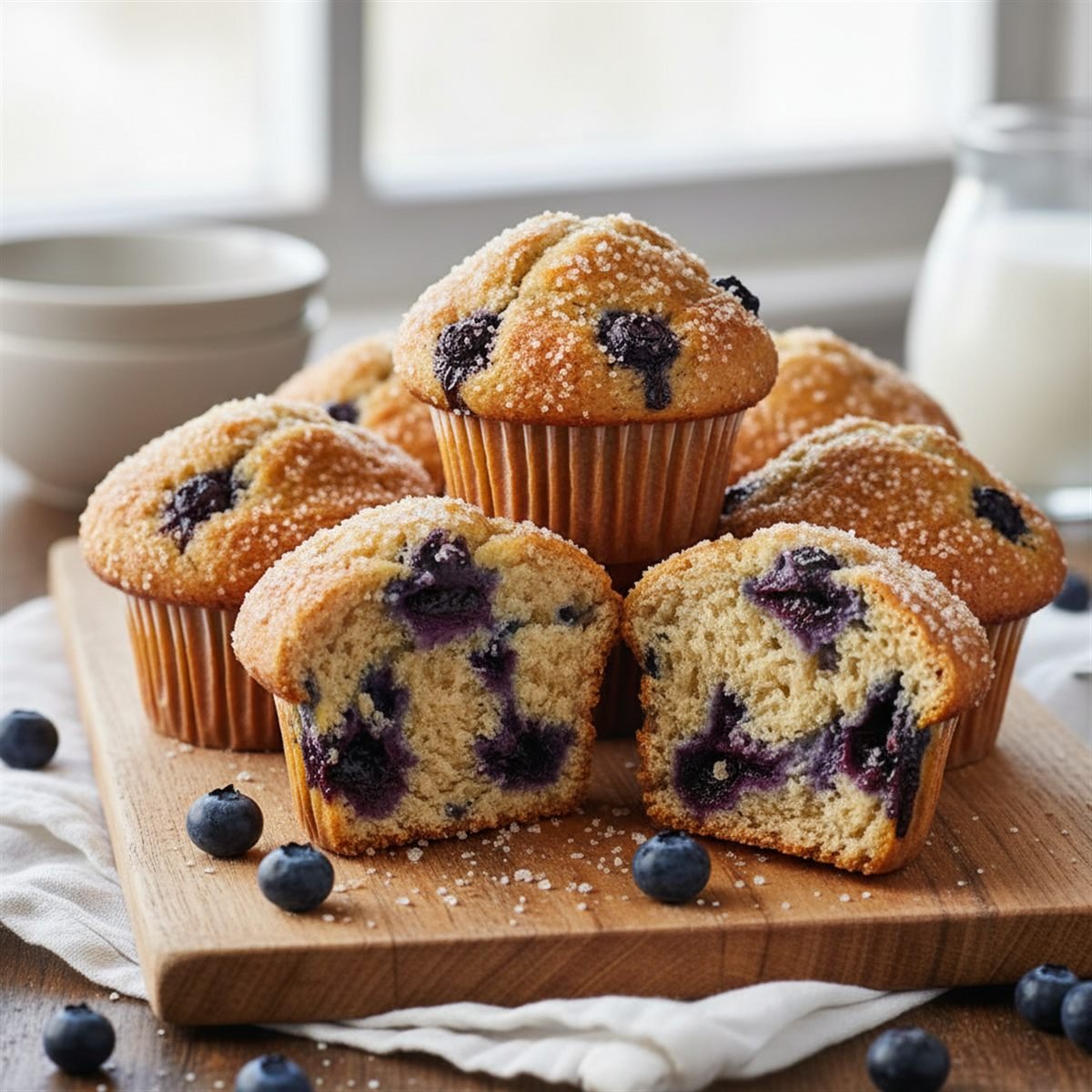 Bakery-Style Blueberry Muffins (Tall Domed Tops)