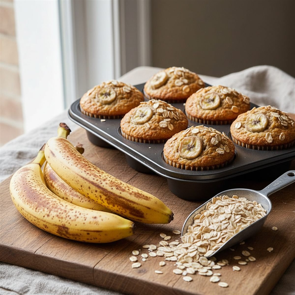 Oatmeal Banana Muffins (No Added Sugar, Kid-Friendly)